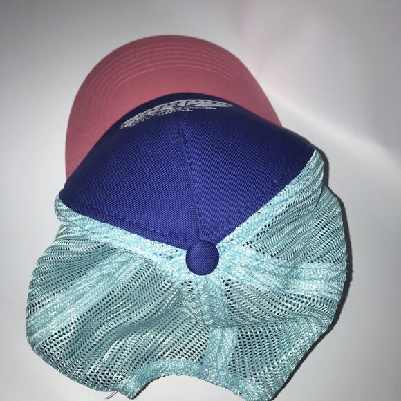 Chubbies Hat Cap Blue Snap Back Trucker Adjustable Teal‎ Pink White Palm Trees - Picture 5 of 8